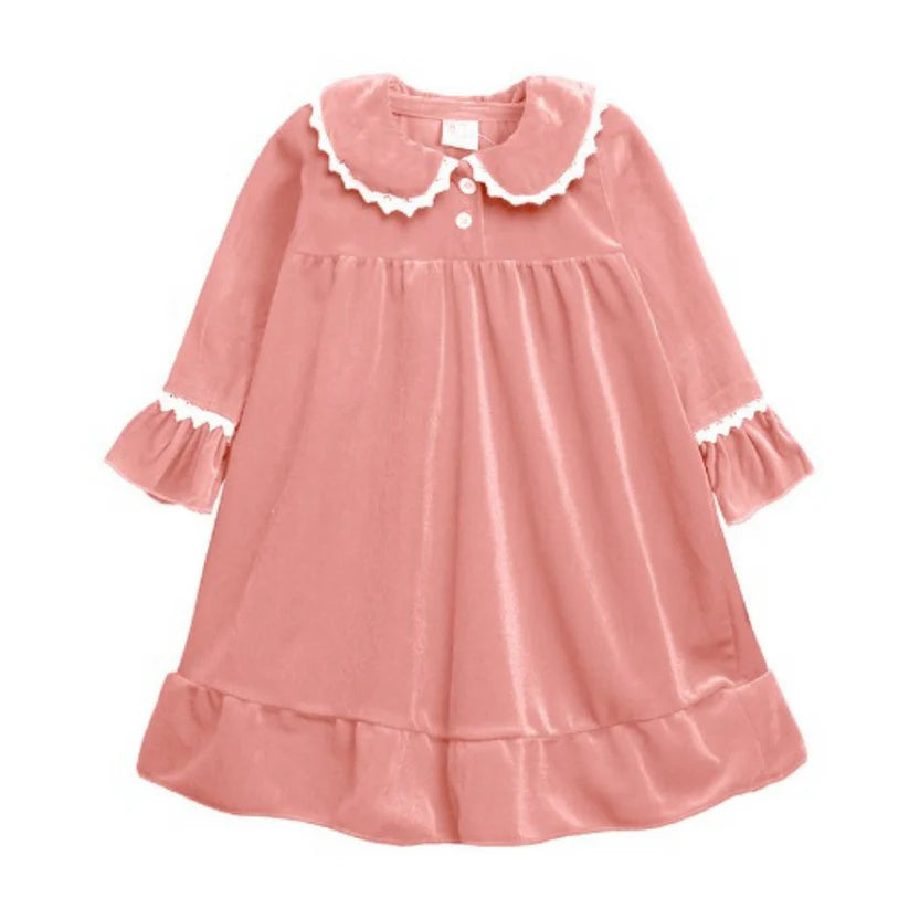 Girl's Cotton Velour Evening Nightie