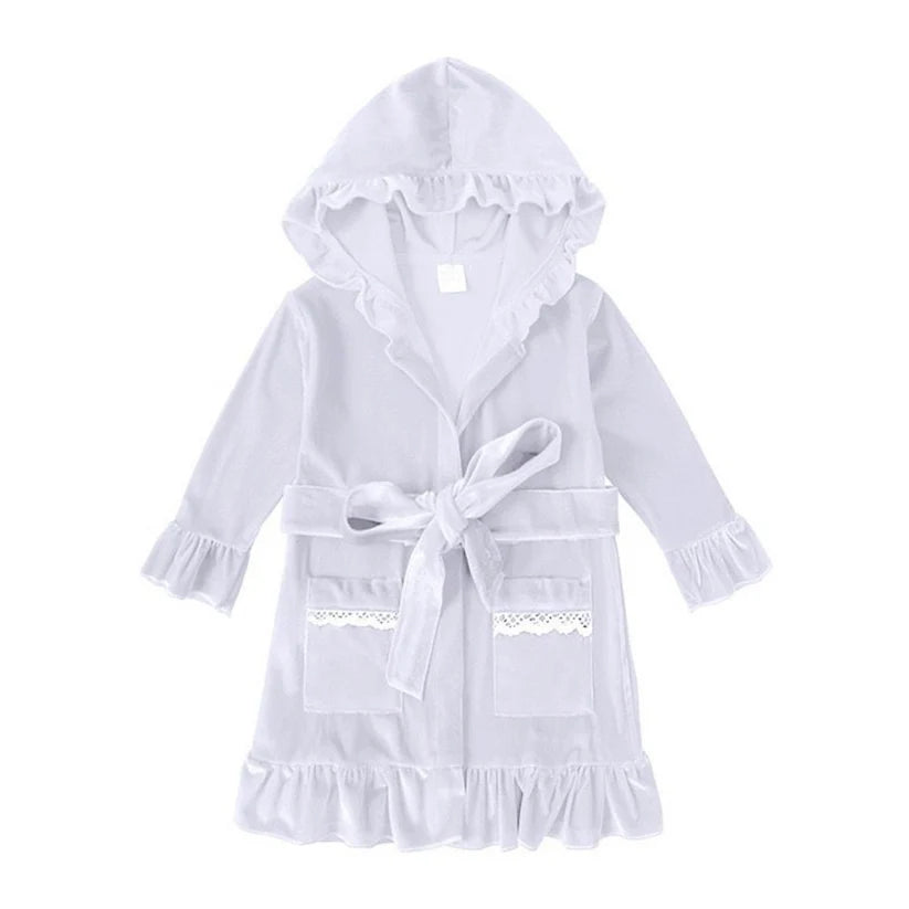 Girl's Cotton Velour Dressing Gown