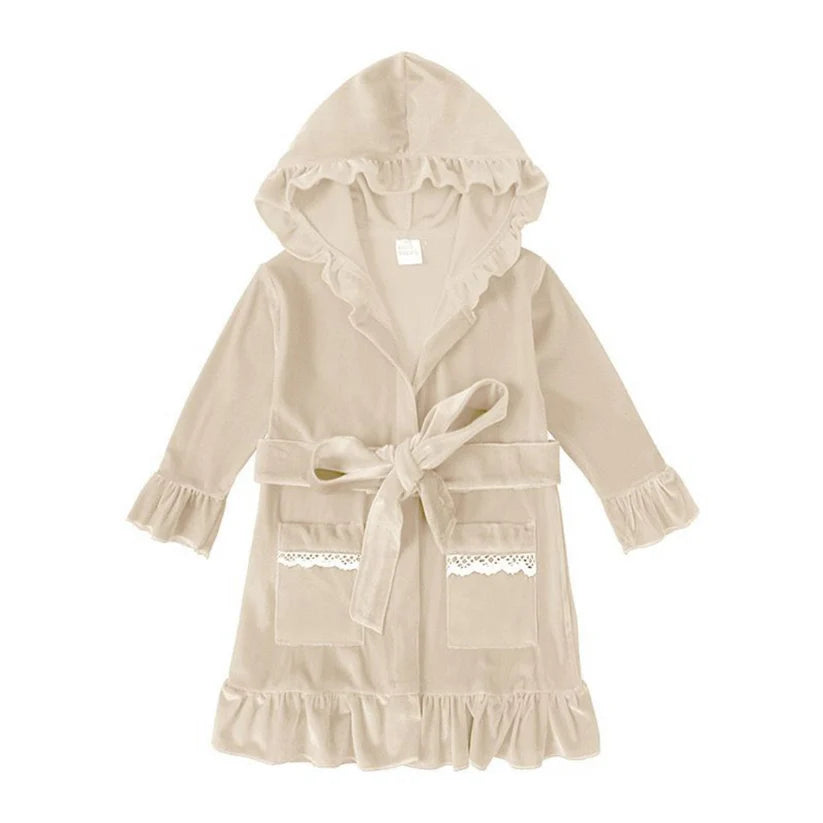 Girl's Cotton Velour Dressing Gown