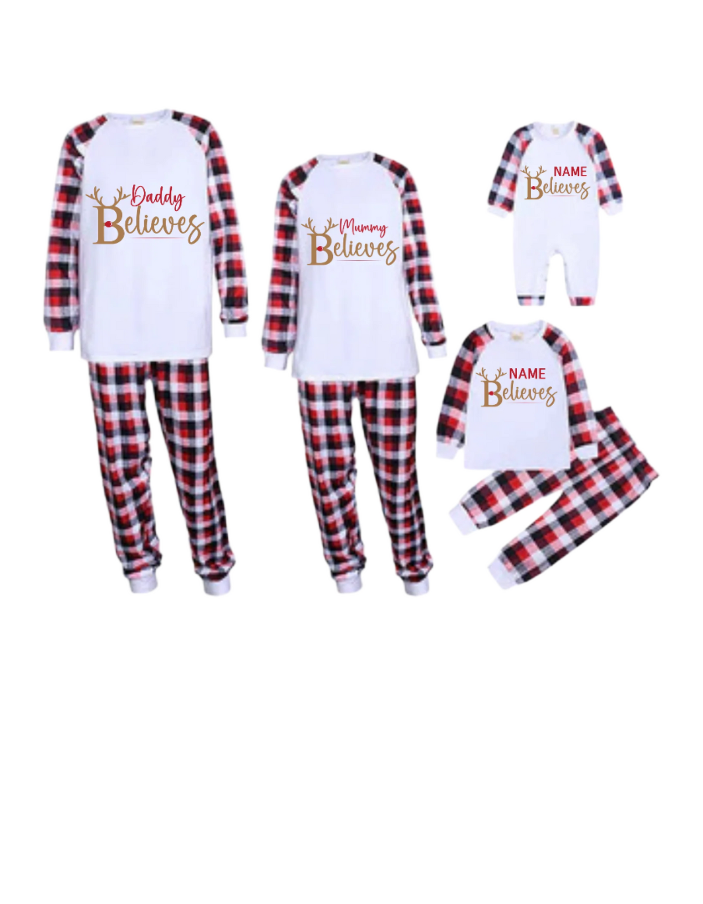 Red Check Christmas Family Pyjamas