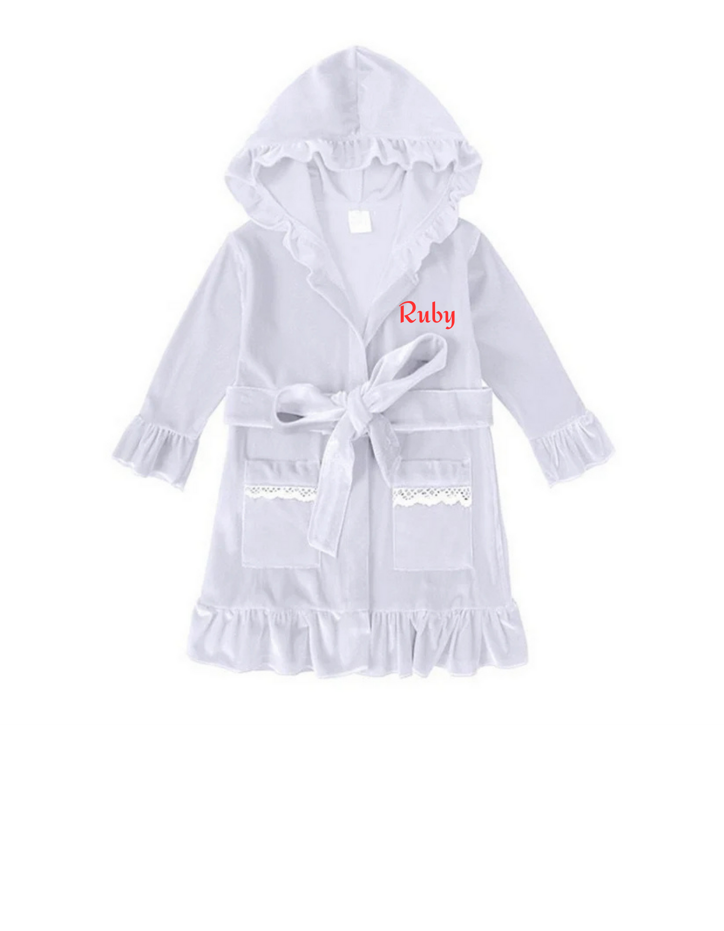 Girl's Cotton Velour Dressing Gown