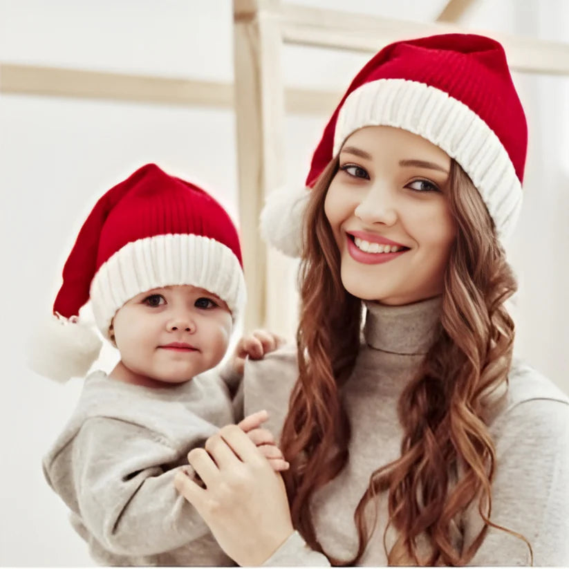 Christmas Knitted Hat - Matching Kids and Adult